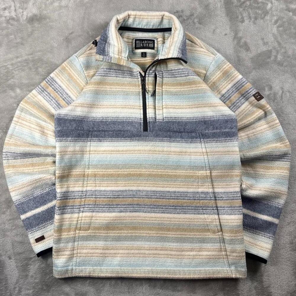Billabong A/Div Boundary Fleece Mens Small Southwest Striped 1/4 Zip Pullover